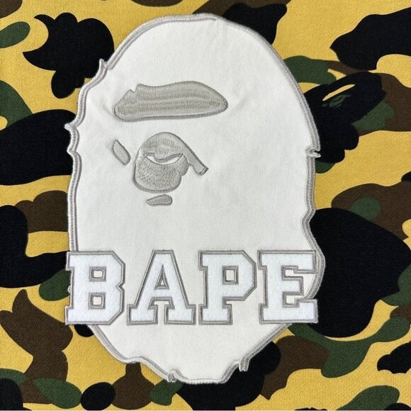 Bape A Bathing Ape NWT Men's Size XL 1st Green Camo Crewneck Big Embroidery - Picture 3 of 14